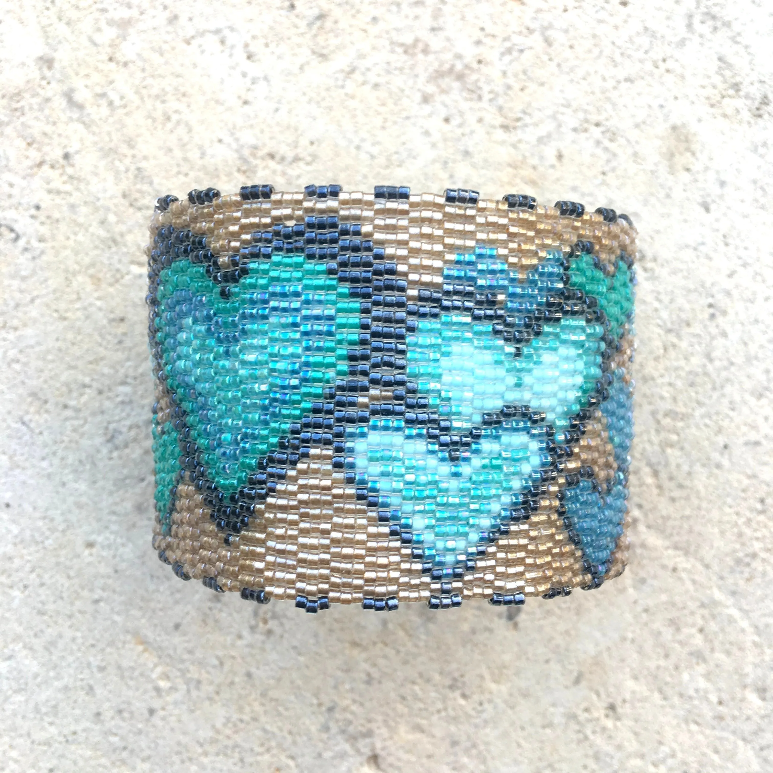 Vertical Peyote Pattern - Bracelet COEURS MAXI SABLE