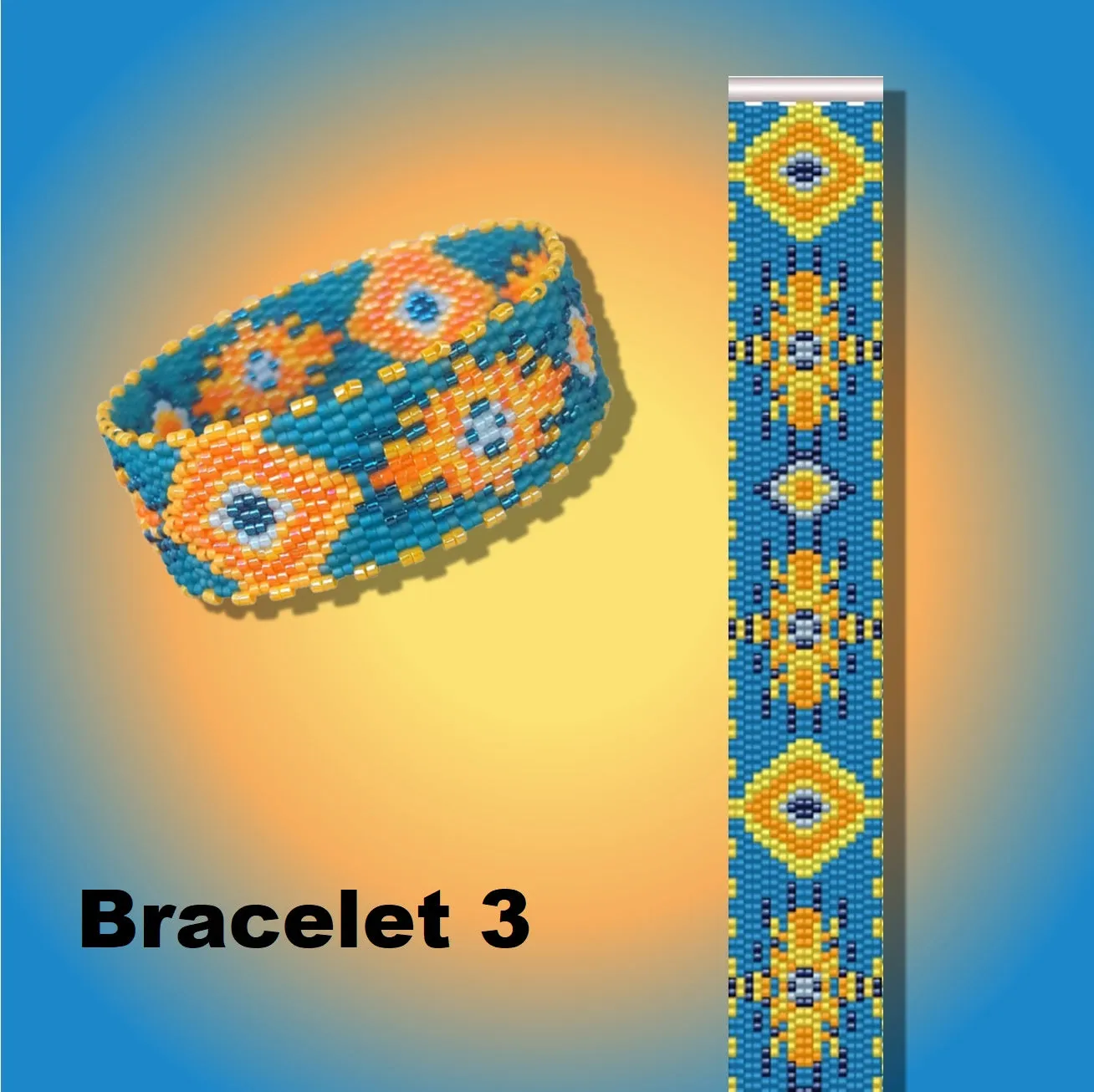 Vertical Peyote Pattern - Bracelet IBIZA