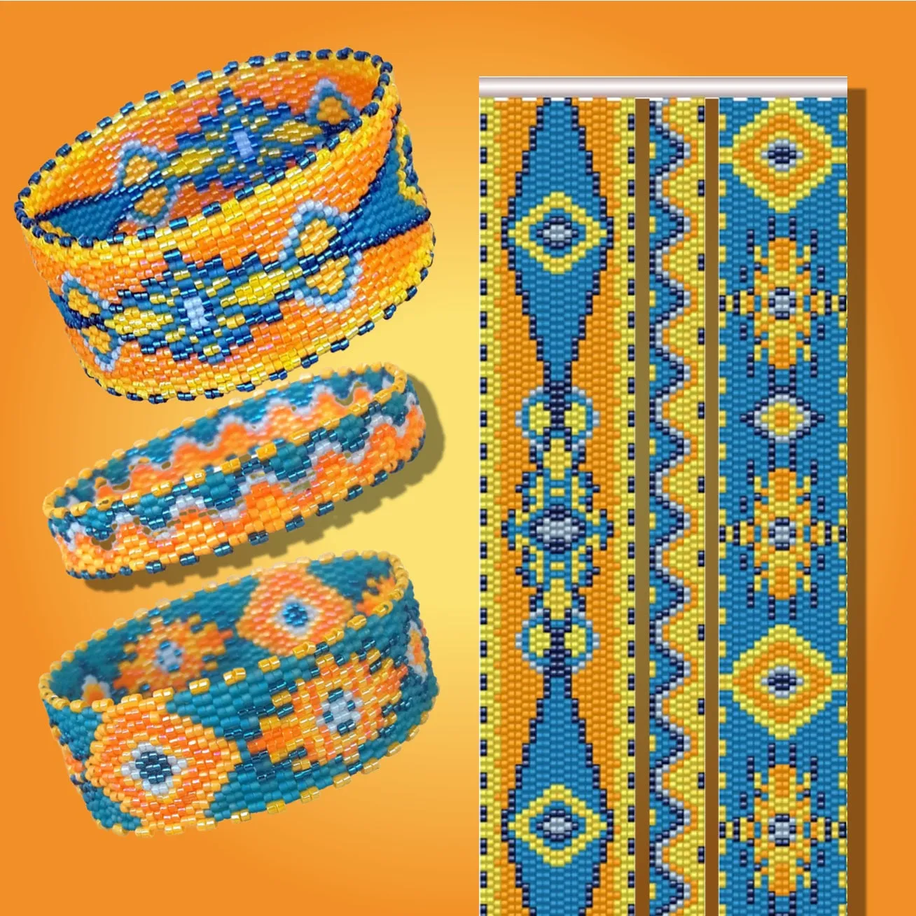 Vertical Peyote Pattern - Bracelet IBIZA