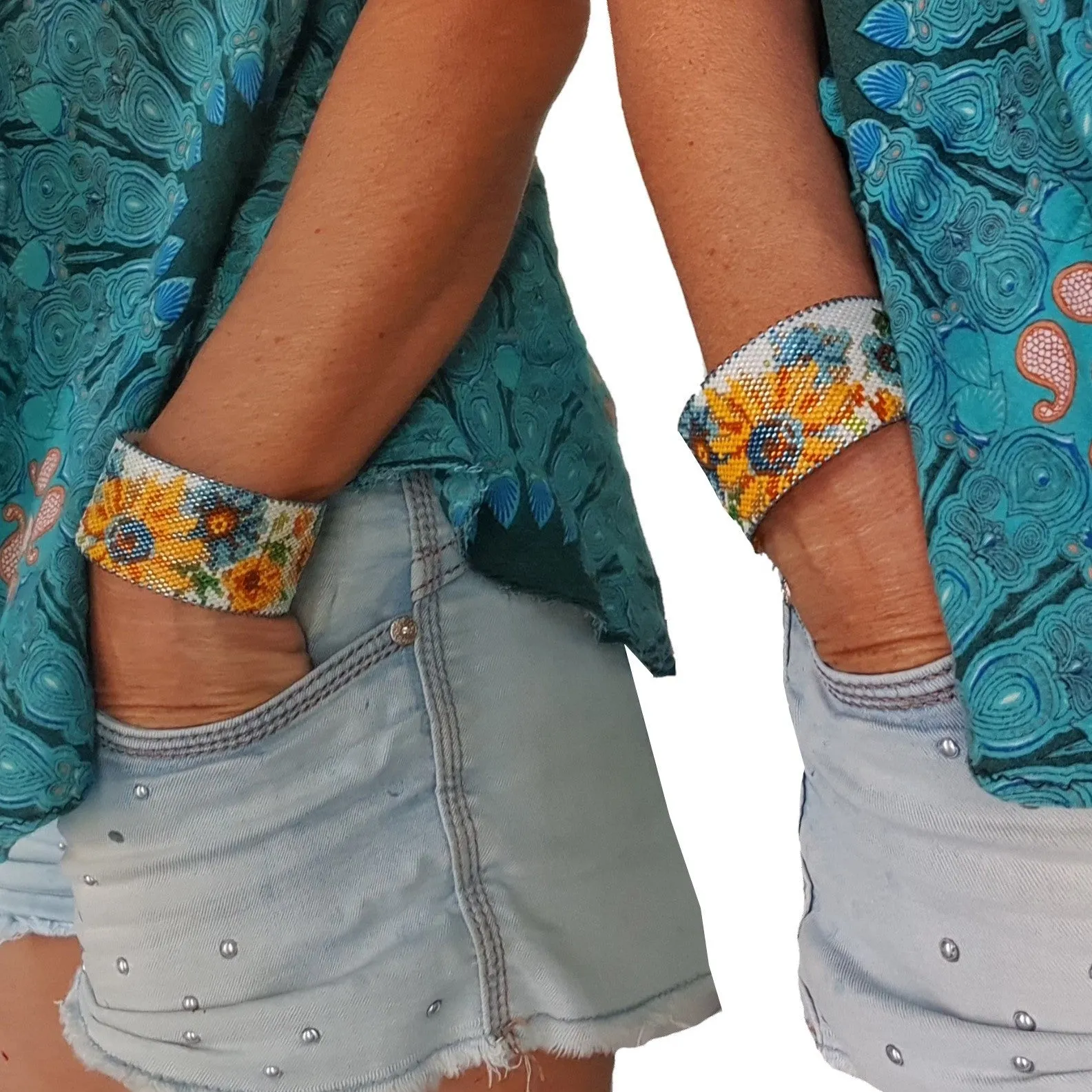 Vertical Peyote Pattern - Bracelet SPRING
