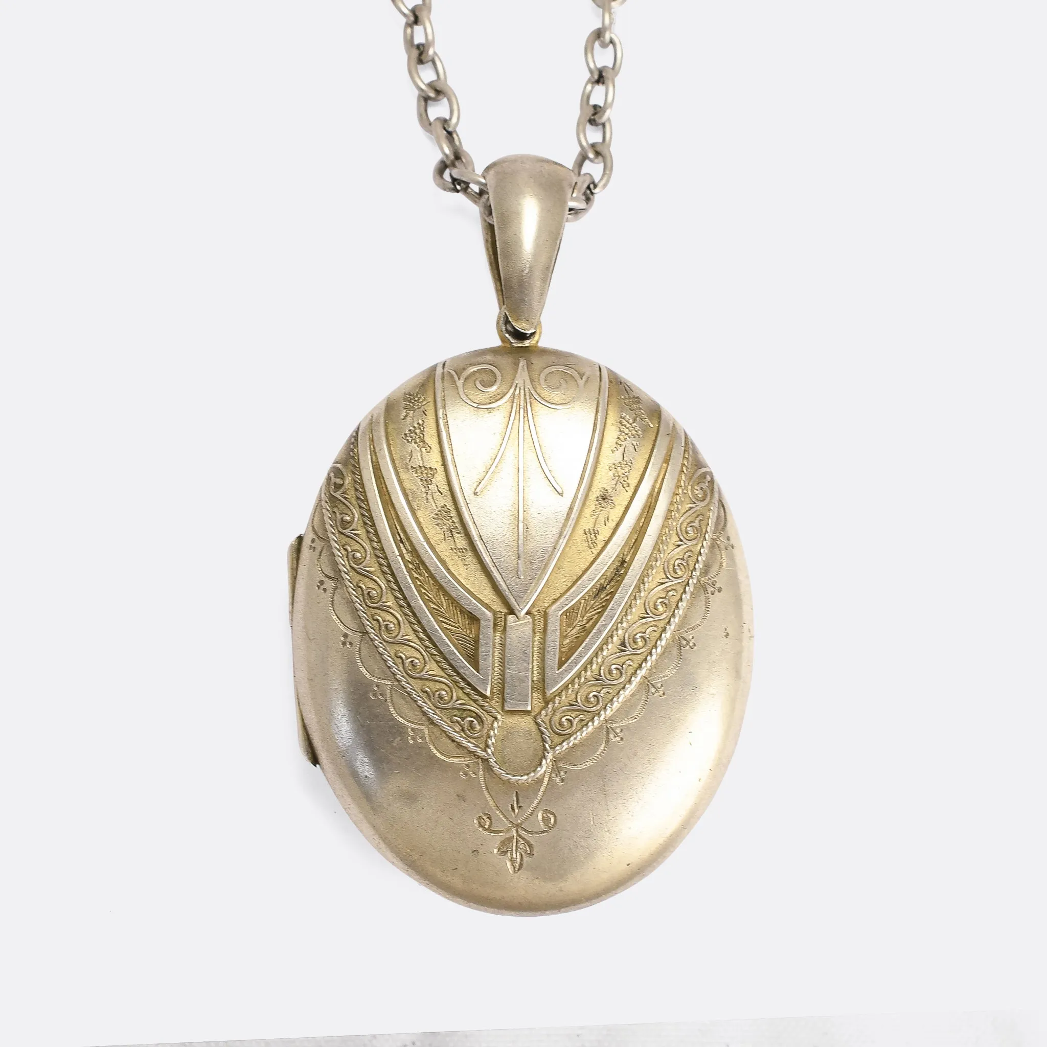 Victorian Futuristic Silver Locket