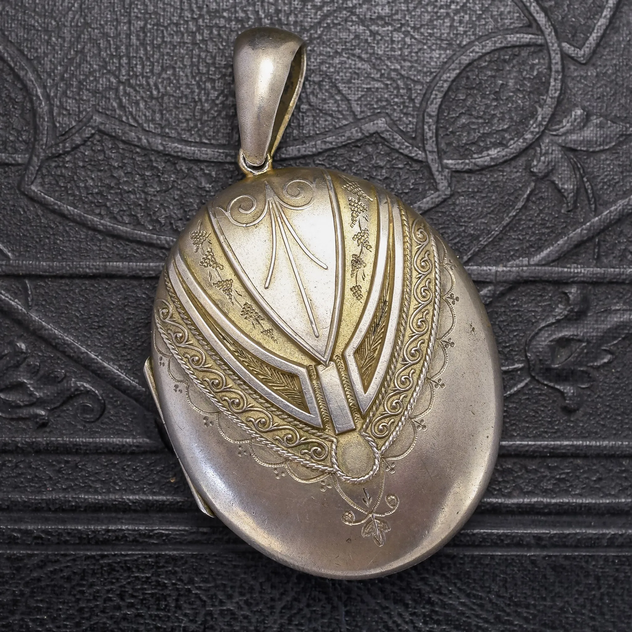 Victorian Futuristic Silver Locket