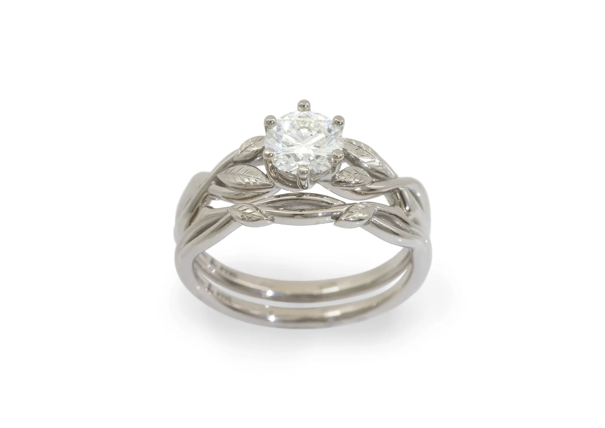 Vine Wedding Band, White Gold & Platinum