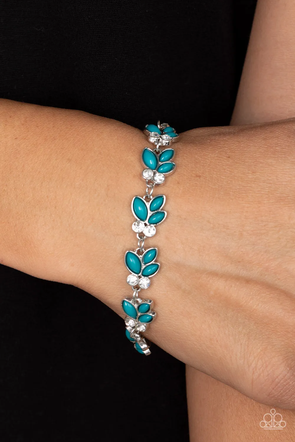 Vineyard Variety - Blue - Beaded Leaf Paparazzi Lobster Claw Bracelet