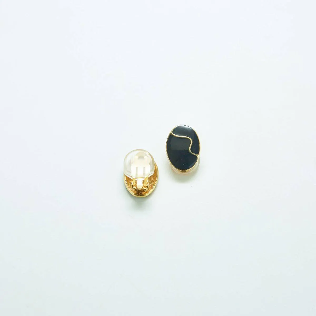Vintage Black and Gold Minimalist Earrings