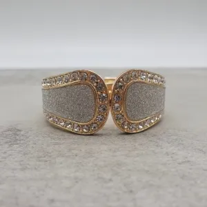 Vintage - Gold Silver Tone Rhinestone Bangle