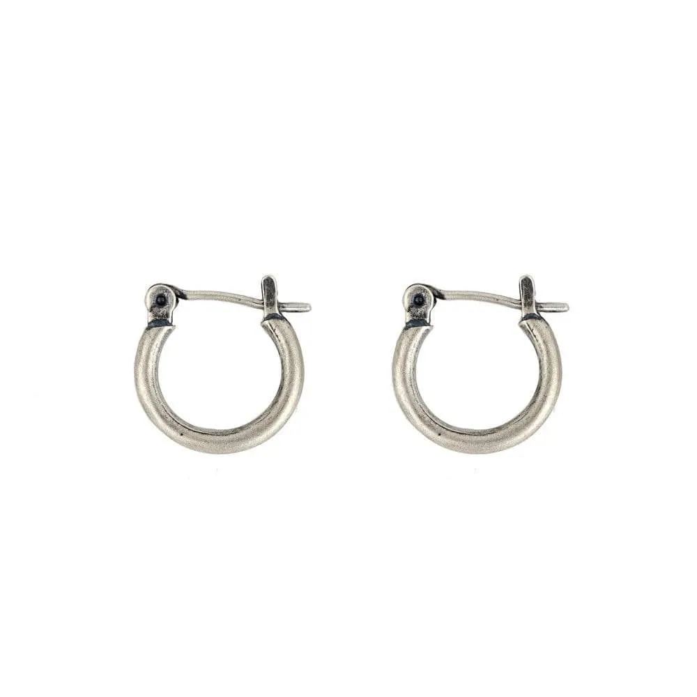 Vintage Silver Minimalist Huggie Earrings