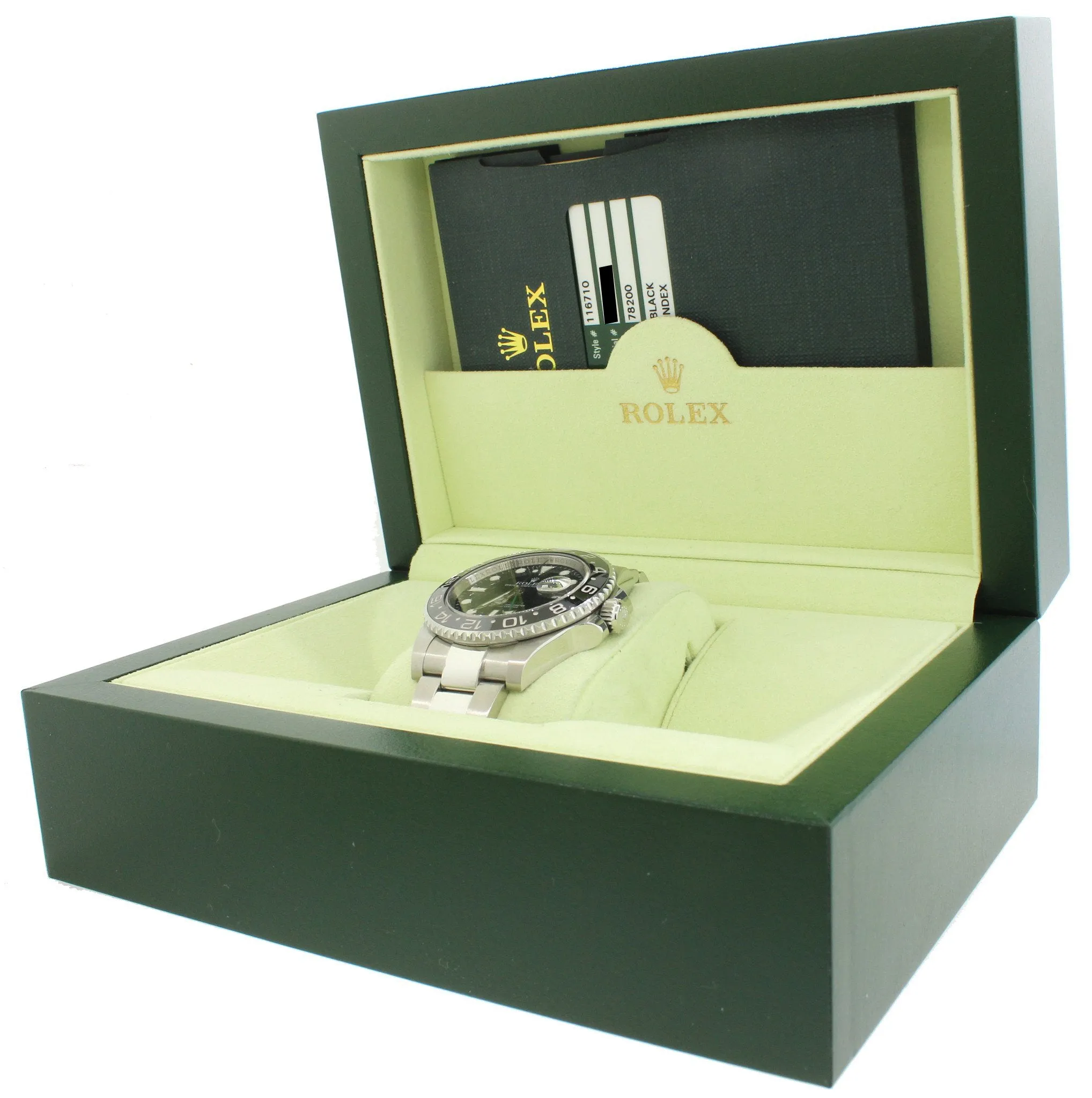 Warranty Papers Rolex GMT Master II 116710 Steel Black Ceramic Watch Box