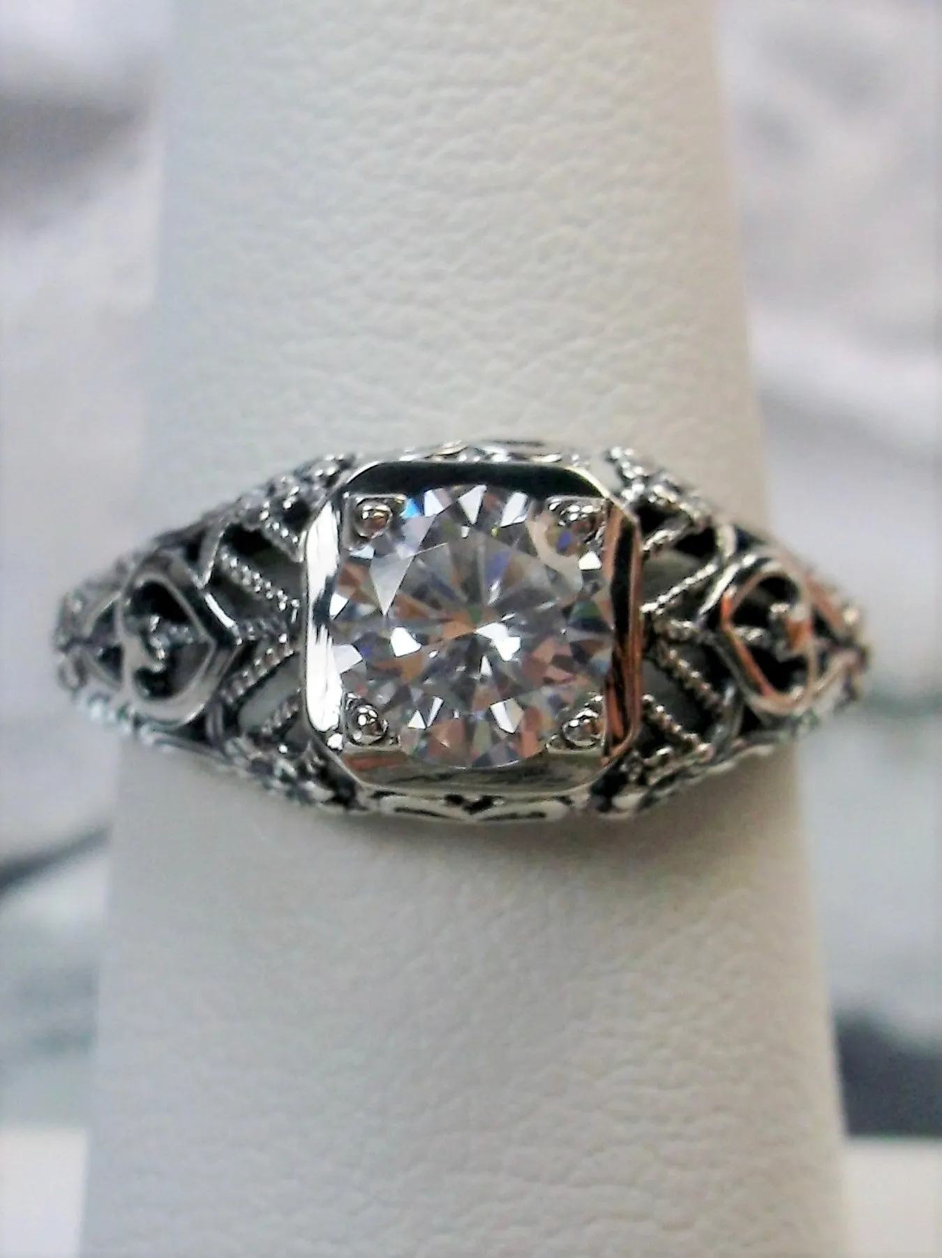 White CZ Ring, Romantic Wedding Valentine Ring #D211