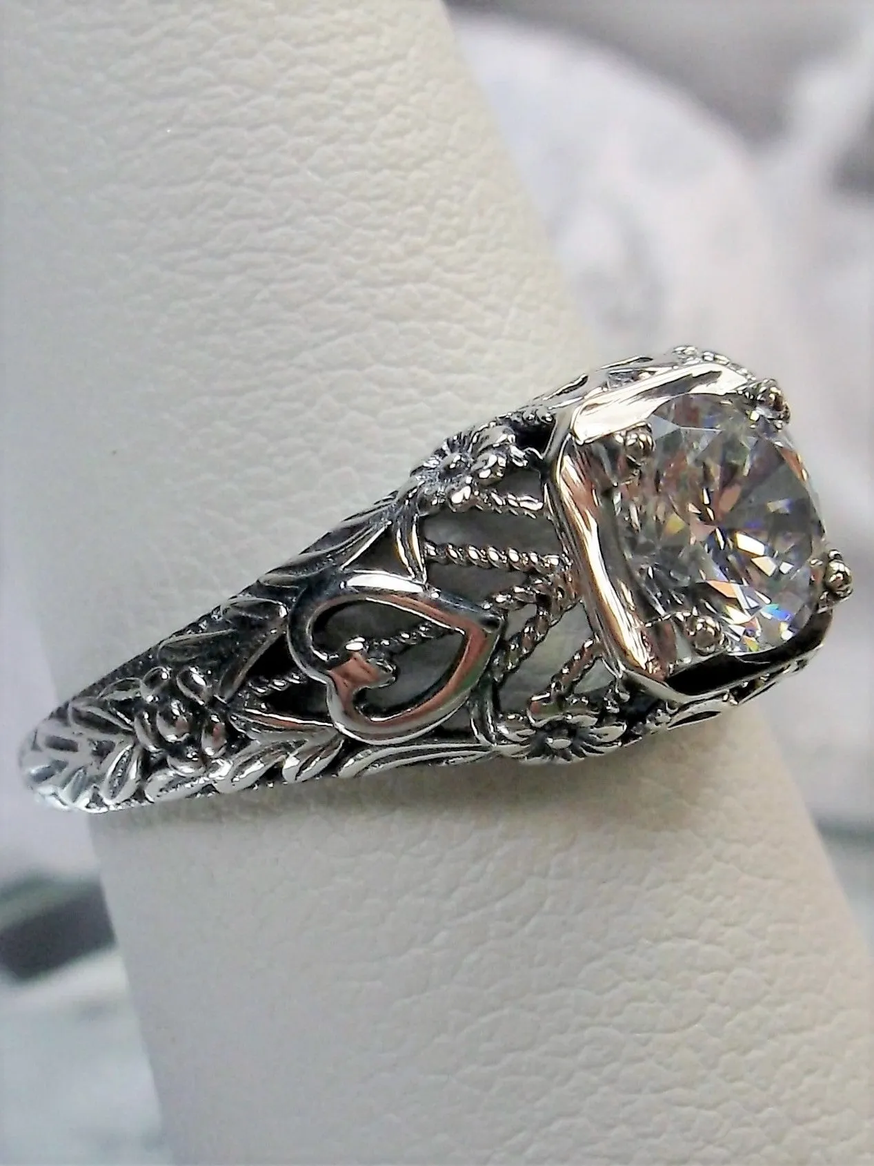 White CZ Ring, Romantic Wedding Valentine Ring #D211