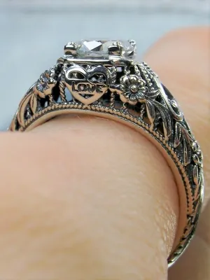 White CZ Ring, Romantic Wedding Valentine Ring #D211