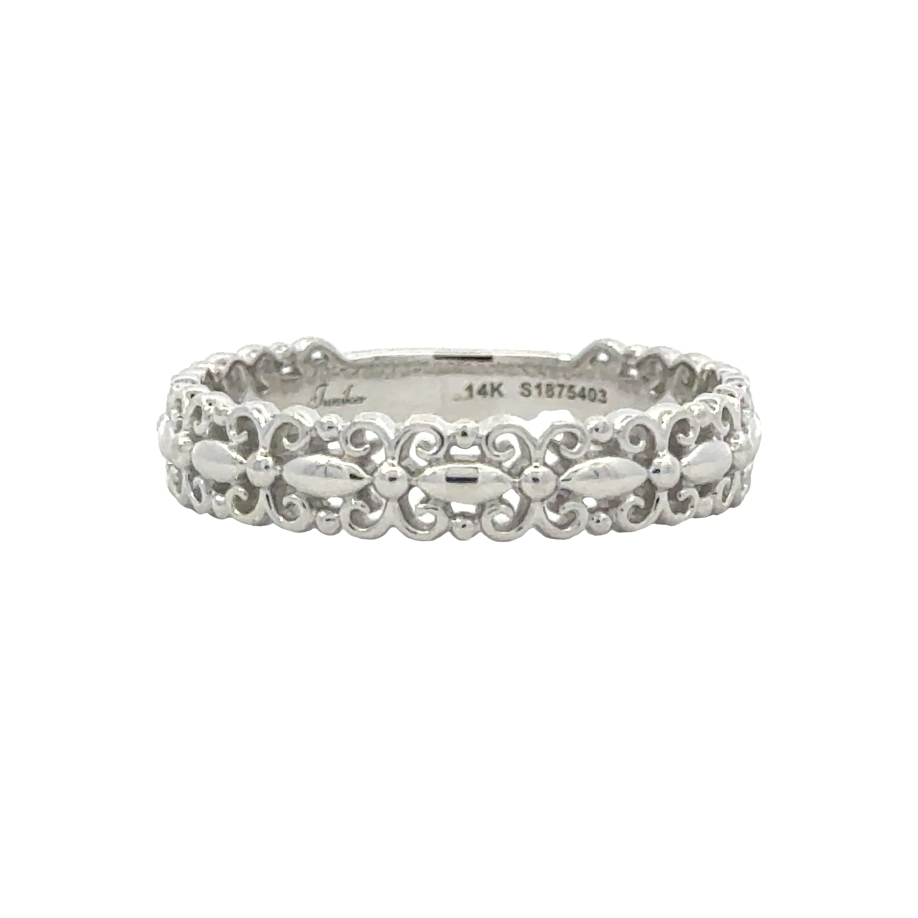 White Gold Stackable Band