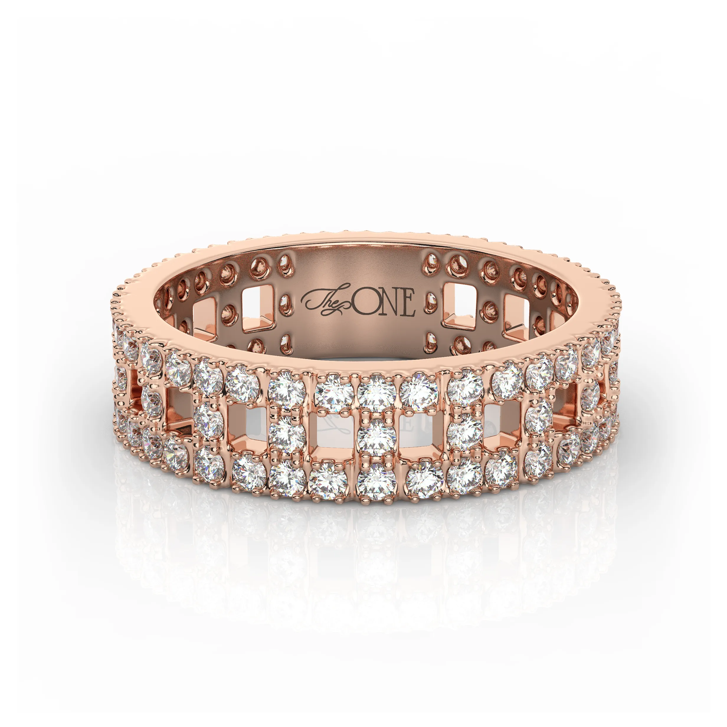 Wide T-Shaped Diamond Pavé Ring