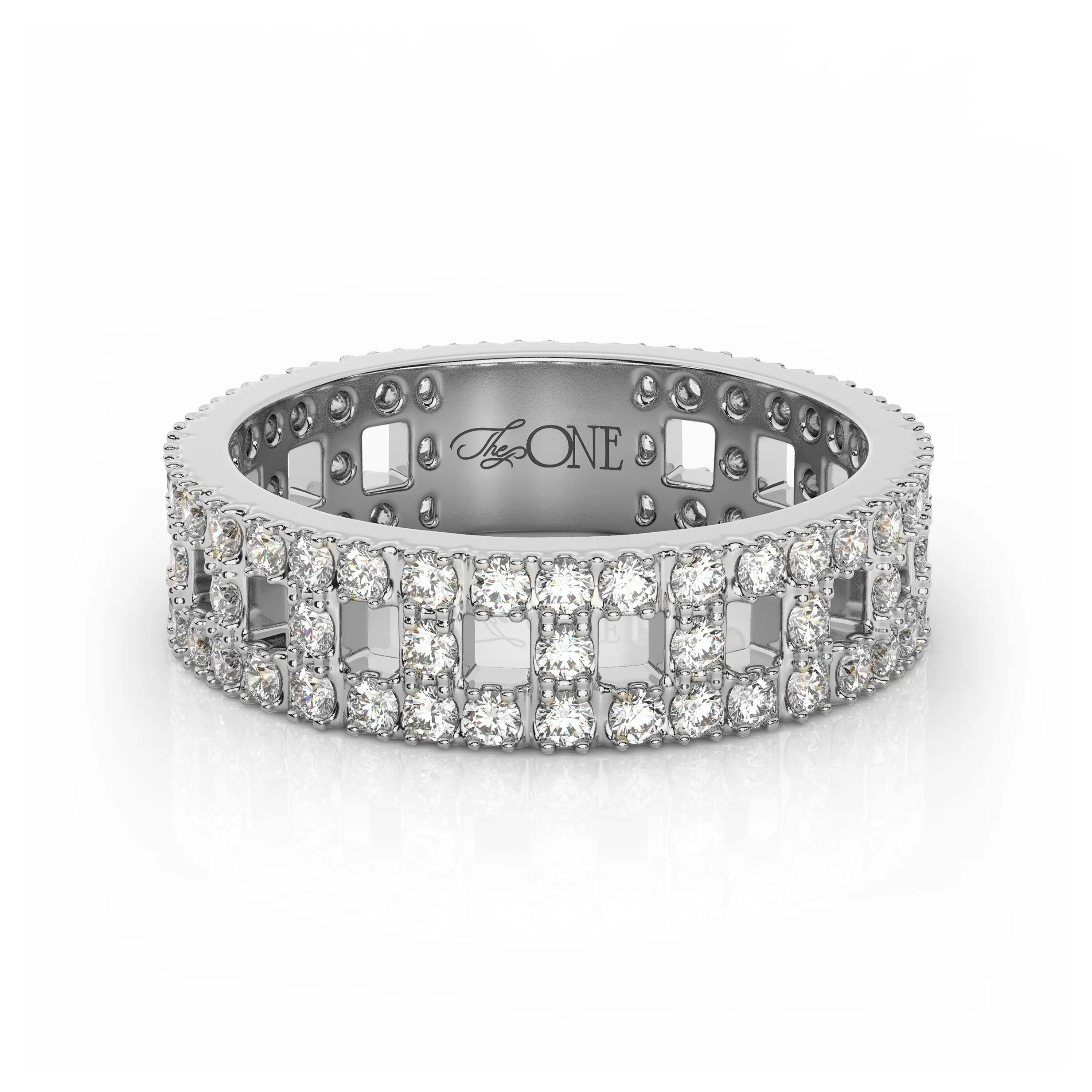 Wide T-Shaped Diamond Pavé Ring