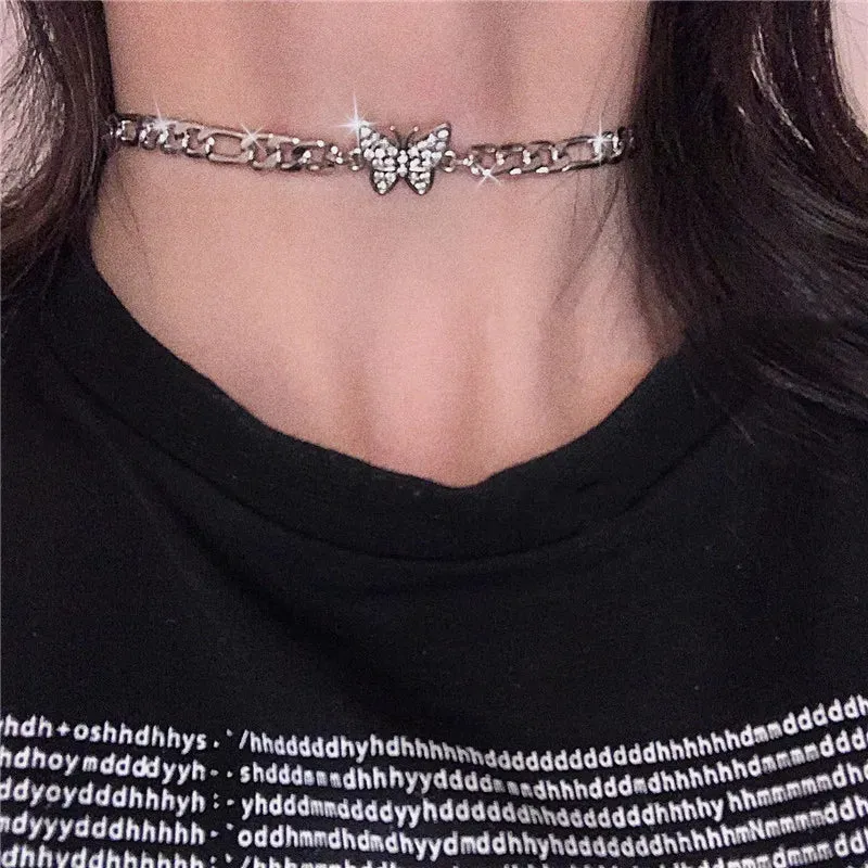 Women Pendant Necklaces Fine Double Link Chain Metal Heart Party Necklace Jewelry Gift