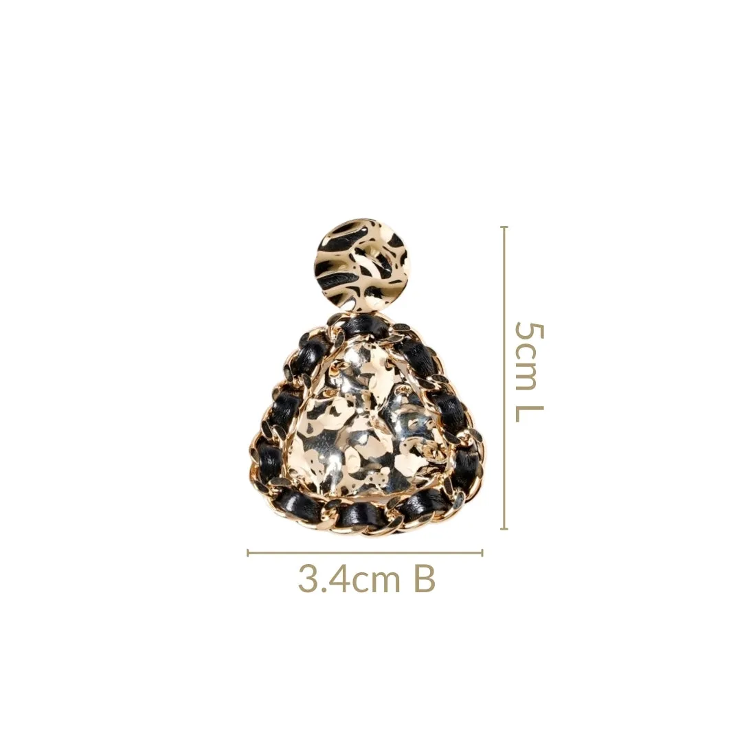 Woven Hammered Danglers Black