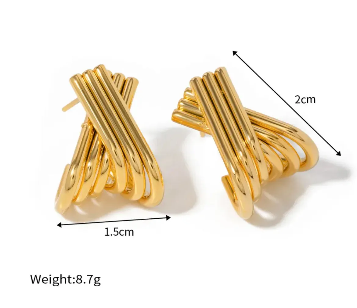 X Square Earrings