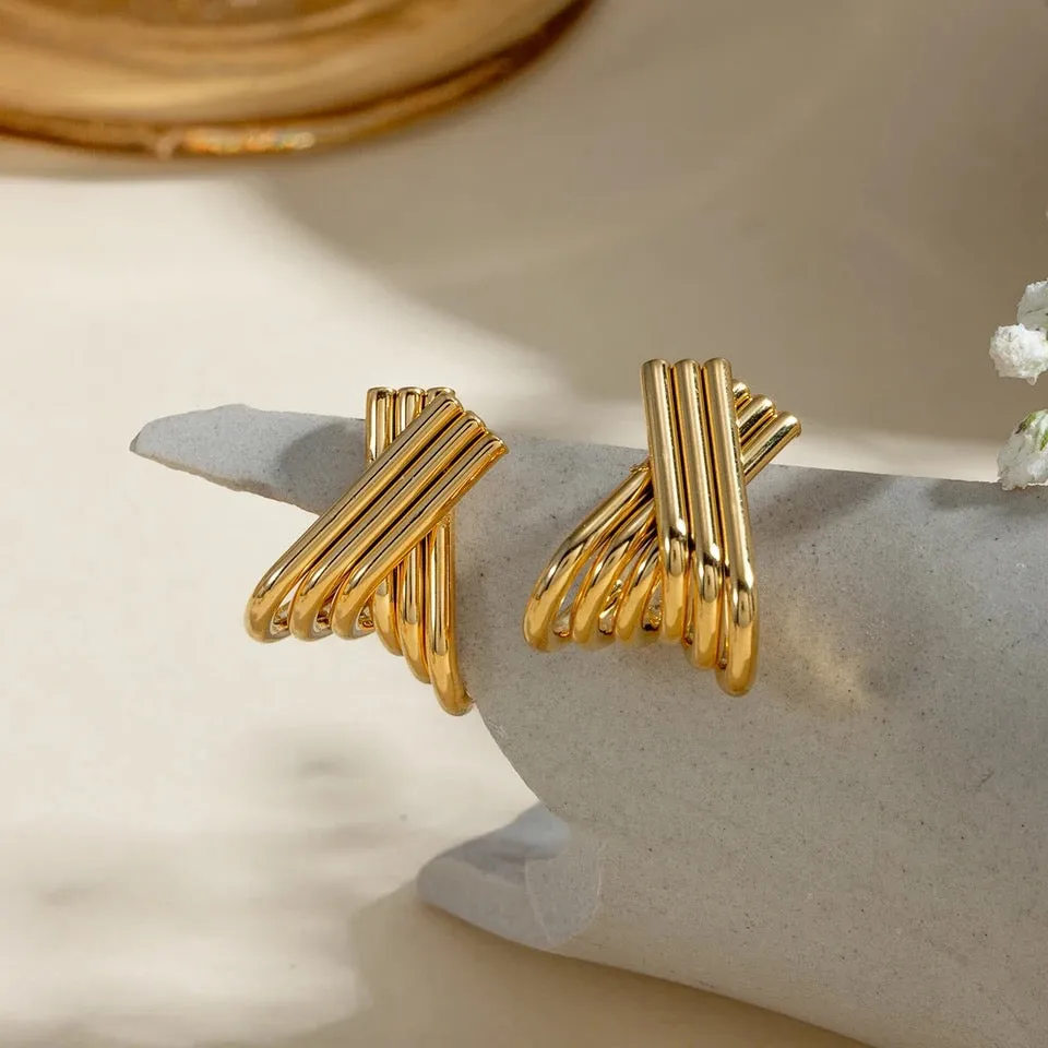 X Square Earrings