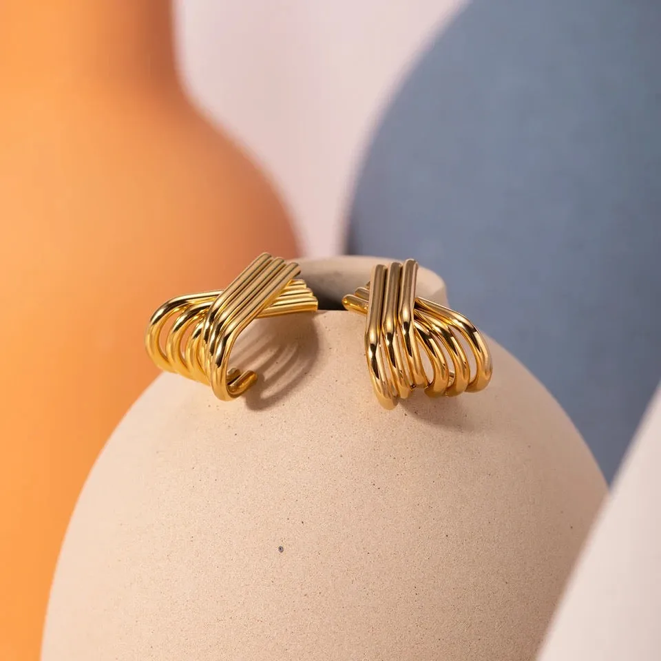 X Square Earrings