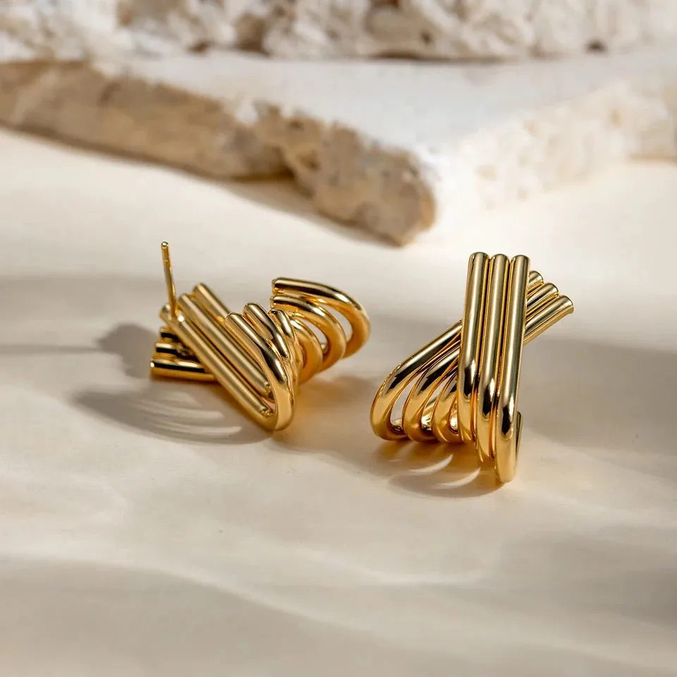 X Square Earrings