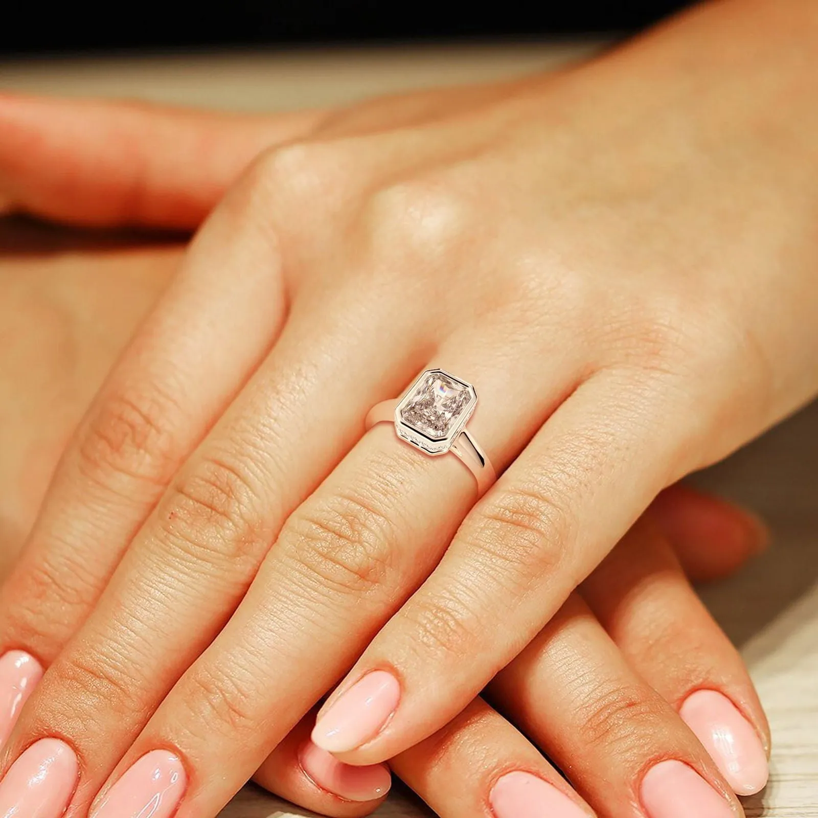 Xenia Radiant Cut Halo Pave Solitaire Engagement Ring Setting