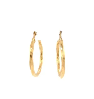 Yellow thin twist hoops