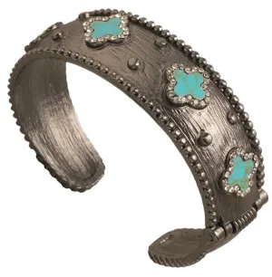 Zirconite Clover open Bangle Bracelet. 500B7155